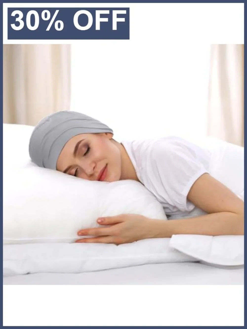 Cotton Chemo Sleep Cap for Women, Stretchy Headwear for Hair Loss, Soft Turban